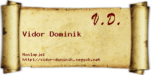 Vidor Dominik névjegykártya