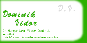 dominik vidor business card